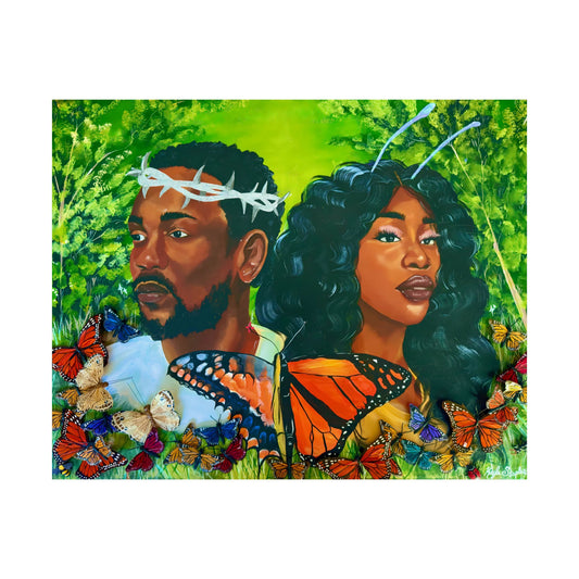 Kendrick x SZA Original Art Satin Poster Print