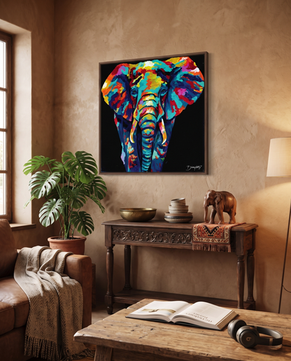 Elephant Good Luck Original Art Satin Poster Print