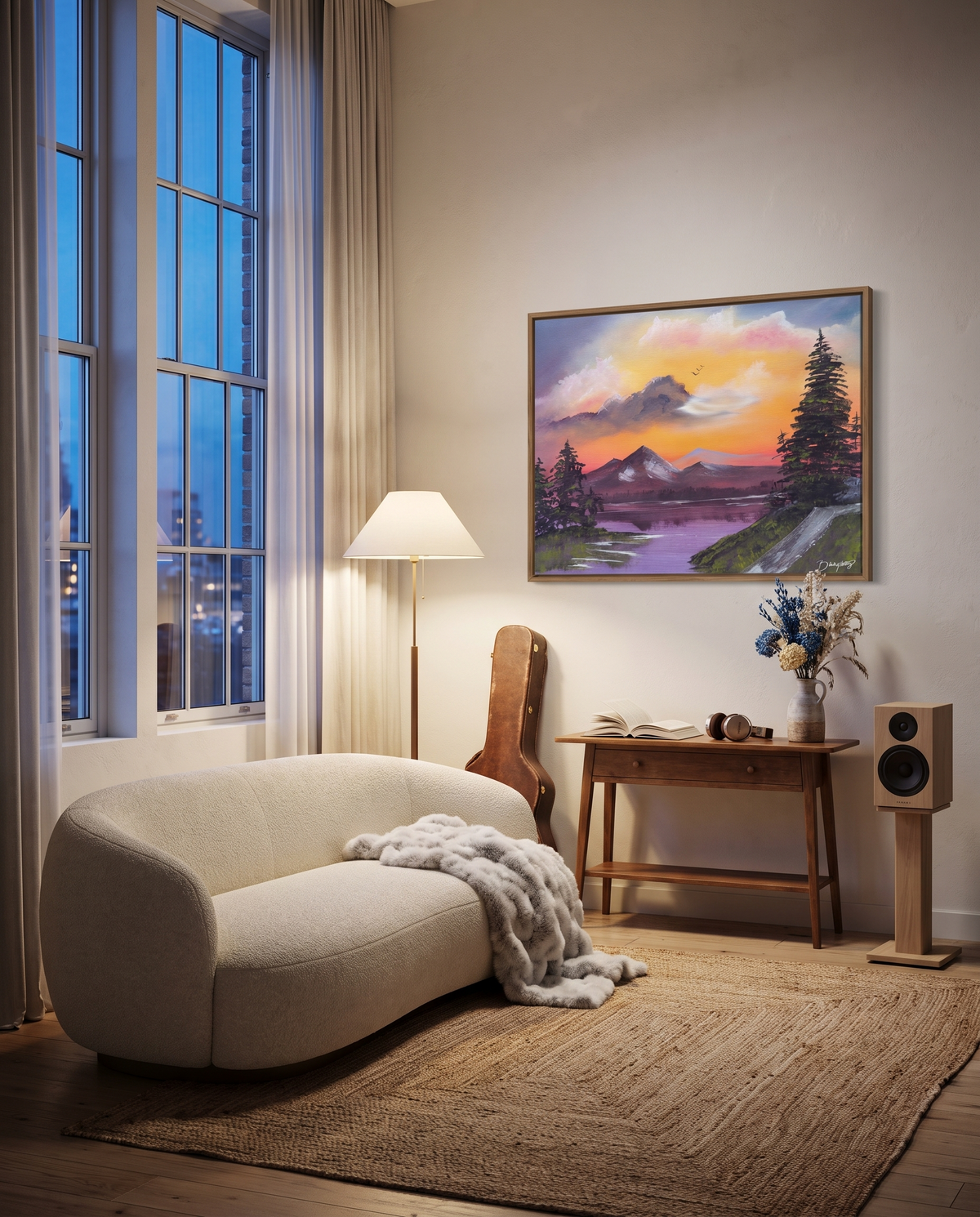 When The Sky Sings Original Art Satin Poster Print
