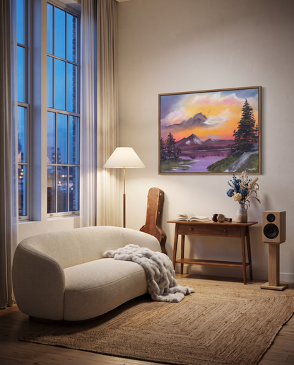 When The Sky Sings Original Art Satin Poster Print